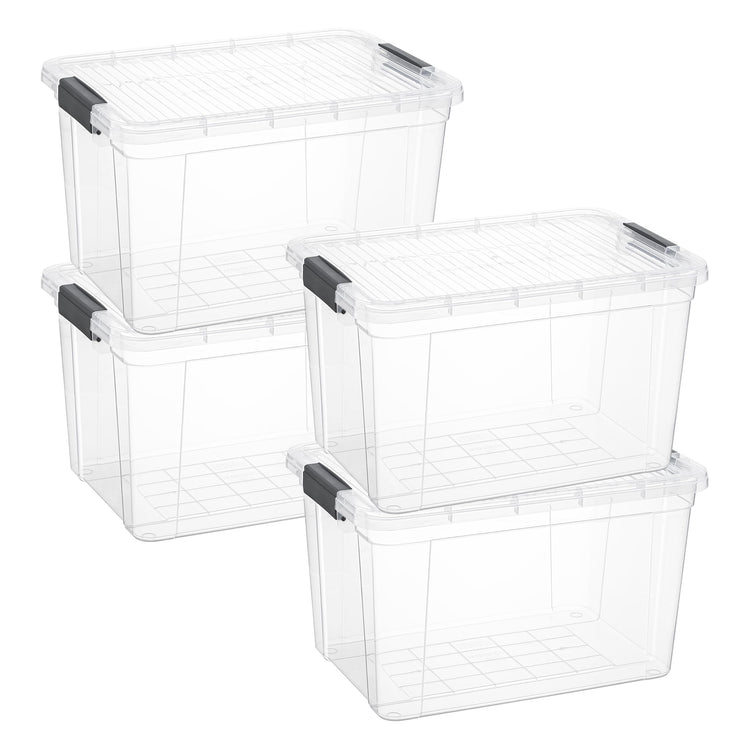 26.5 Quart Clear Plastic Storage Boxes with Lids (4 Count)