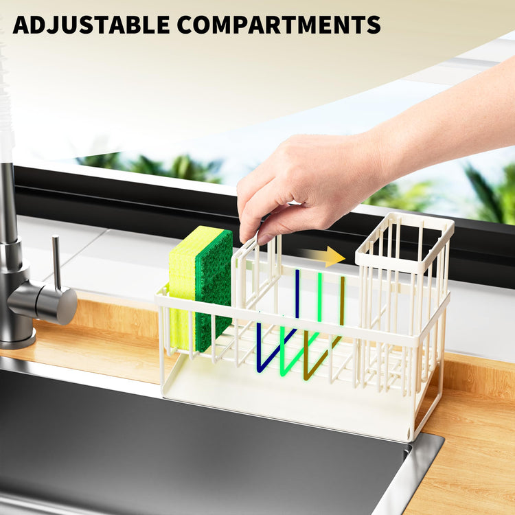 Off White Sponge Holder for Kitchen Sink