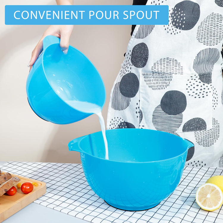Plastic Mixing Bowls with Pour Spout