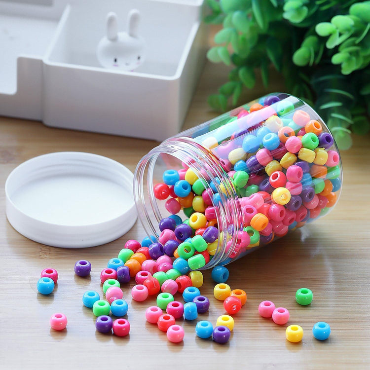 SATINIOR 6 Pack 10 oz Plastic Jars Containers with Lids Wide-mouth Refillable Leakproof Reusable Round Empty Jars for Travel Cosmetic Dry Food Spice Candy Cookie Home Kitchen Organizing(White)