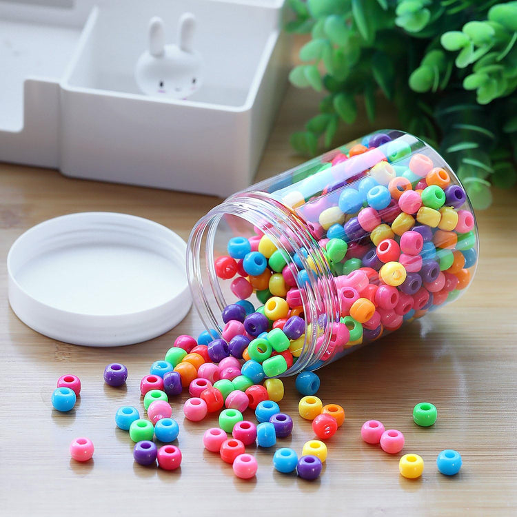 6 Pack 16 oz Plastic Jars Containers with Lids Wide (6 Count)