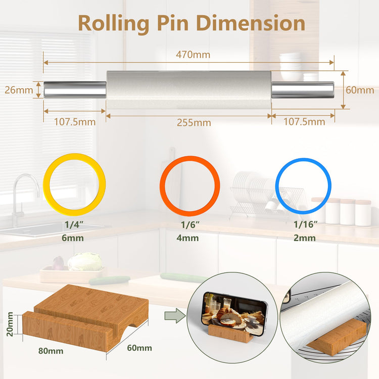 18.5'' Marble Rolling Pin