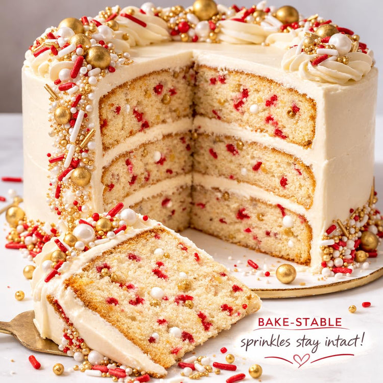 Red White & GRed White Gold Sprinkle Mix (4.2 Ounce)