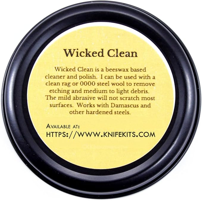WICKED CLEAN - (2.0 oz.) - Cutting Edge Knife Cleaner - For Stainless Steel, Carbon Steel, and Damascus Steel - 100% Organic & Food Safe - (USA Made) – Cleans & Protects