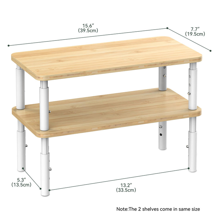 Bamboo Cabinet Organizer Shelf 2 Pack (2 Count)