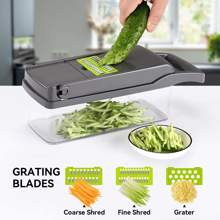 Multi Function Vegetable Chopper Onion Micer Chopper 12 in 1 Pro Veggie Slicer Dicer Cutter with Container for Potatoes