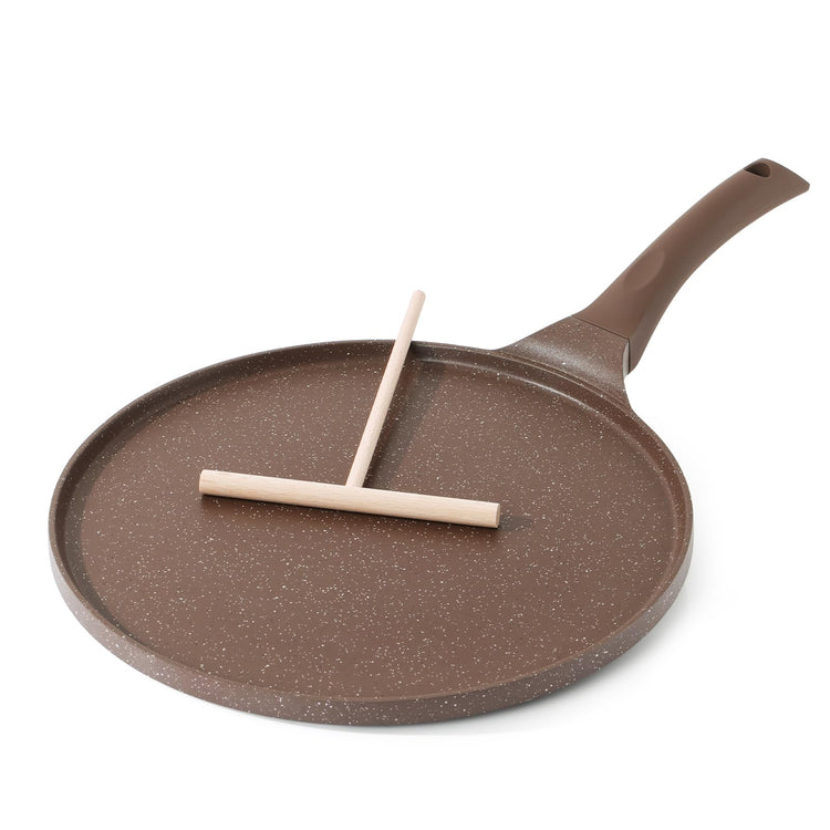 12 Inch Nonstick Crepe Pan Granite Coating Pancake Pan Brown