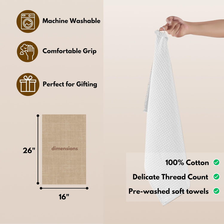Cotton Kitchen Towel with Hanging Loop 16x26 inches (4 Count)