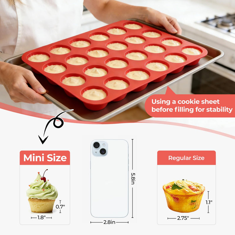 Silicone Muffin Pan Mini 24 Cups