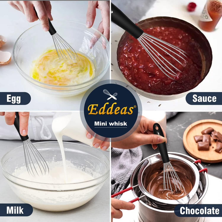 Mini Whisks - Small Whisks (7 and 5.5 inch )Stainless Steel,Kitchen Balloon Whisk, Sturdy Wires & Strong Handles,Suitable for Egg, Espresso, Hot chocolate, sauces