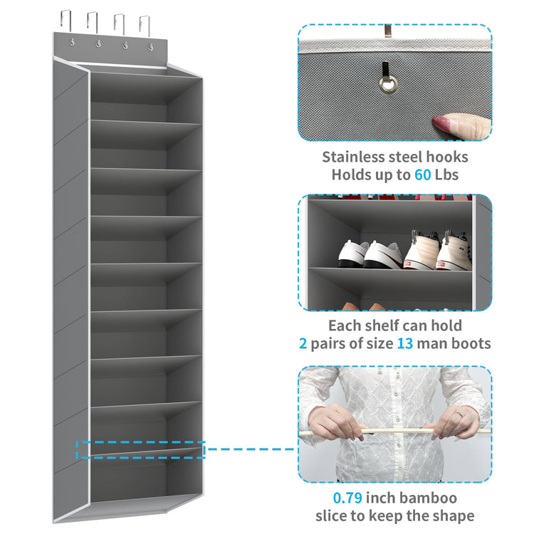 10 Tiers Large Size Over Door Shoe Organizer Storage