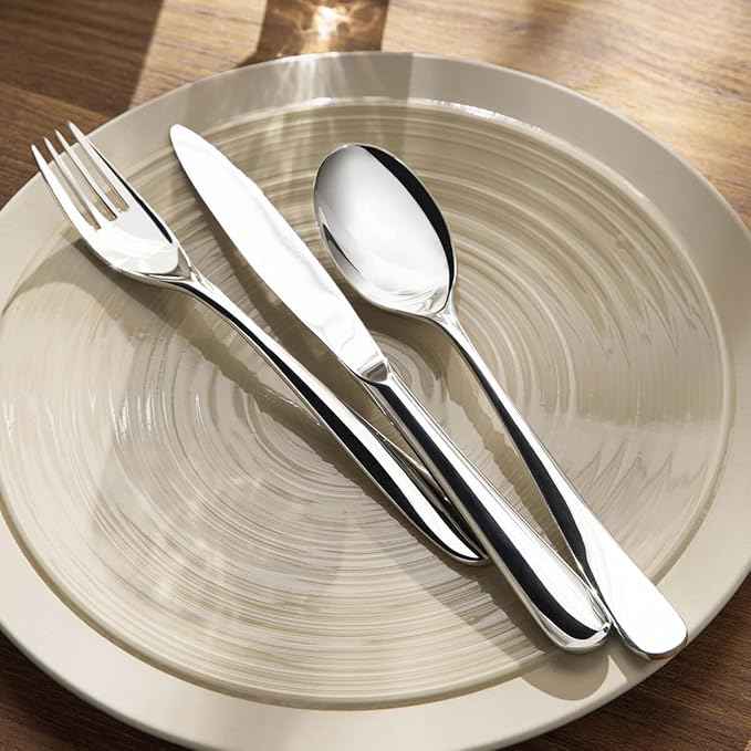 DEGRENNE Bahia French Salad Plate Set - Luxury Stoneware Dish Set for 4, Modern Ceramic Dishware for Kitchen, Made in France, Microwave Safe, Dishwasher Safe, 9” - Dune
