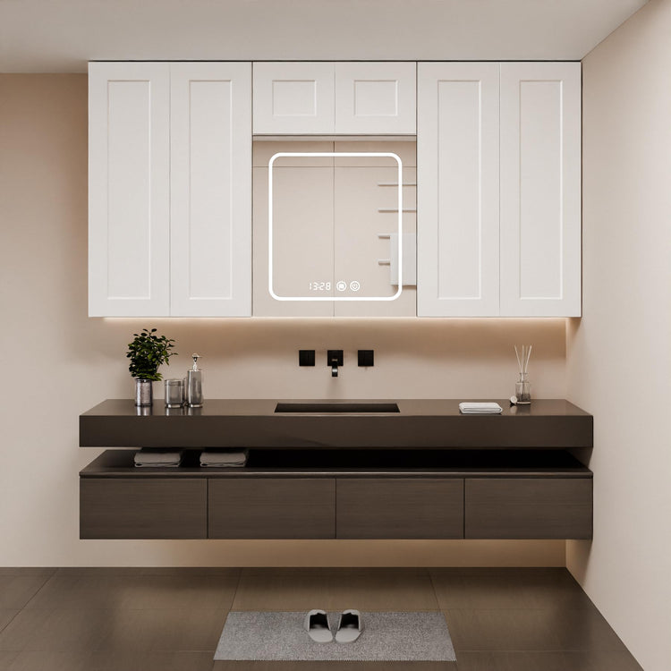 White Shaker Cabinet Wall Mounted