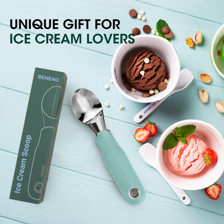 Premium Heavy Duty Ice Cream Scoop with Ergonomic Grip Handle