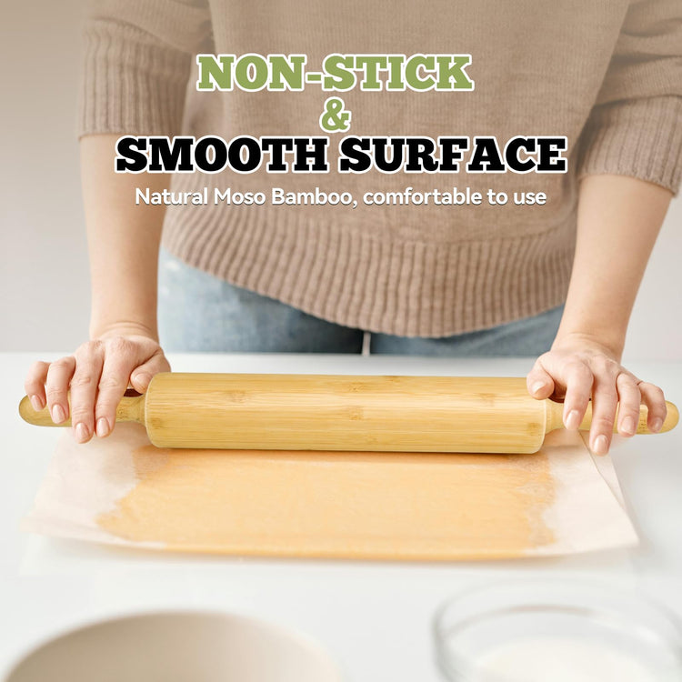 17.5 inch Wooden Rolling Pin for Baking
