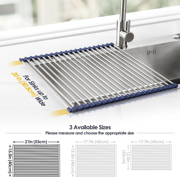 Roll Up Dish Drying Rack Over Sink