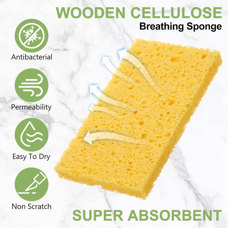300 Pieces Compressed Wood Pulp Dish Sponges for Kitchen (300 Count)