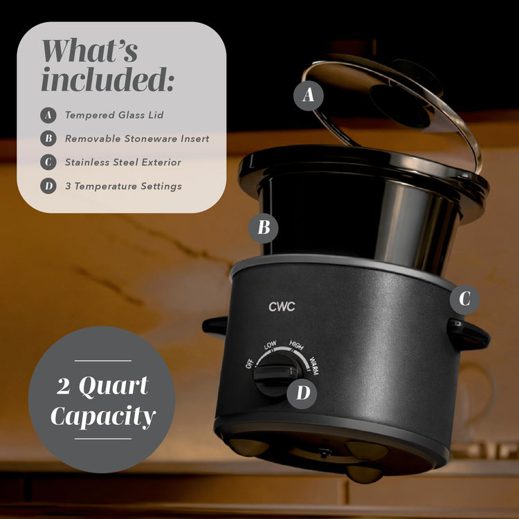 2QT Mini Electric Round Slow Cooker