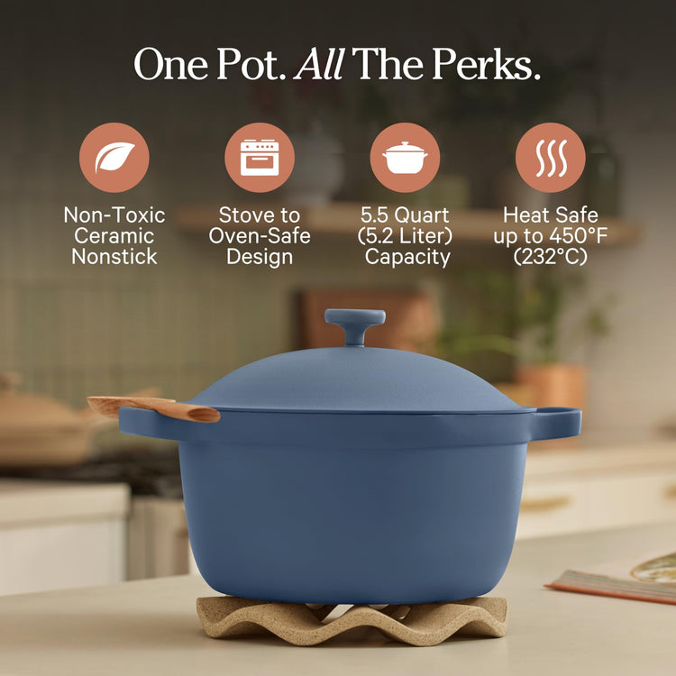 Perfect Pot 5.5 Qt Nonstick Ceramic Pot & Dutch Oven with Lid
