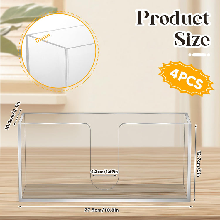4Pack Acrylic Countertop Paper Towel Dispenser (4 Count)