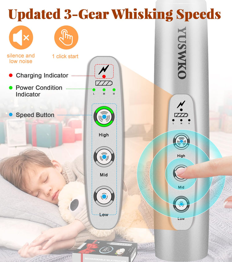Handheld Milk Frother Wand for Coffee
