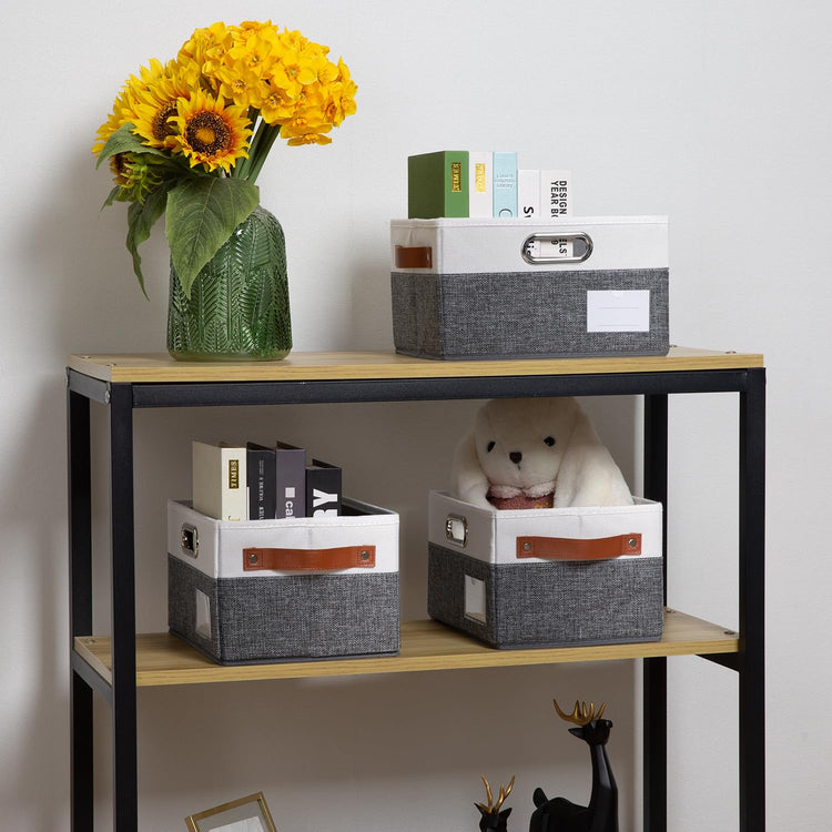 Foldable Storage Bins with Handles [3 (3 Count)