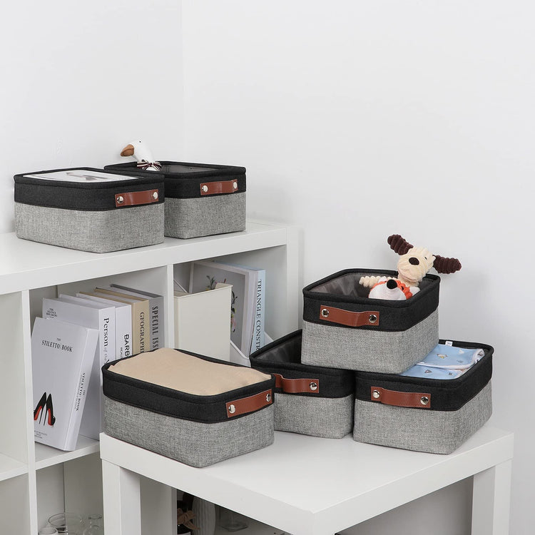Small Storage Baskets for Shelves (6 Count)