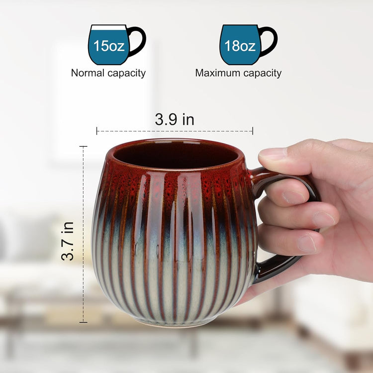 CosyCorner Ceramic Coffee Mug, 17 oz Large Coffee Cups for Home and Office, Ceramic Cup for Coffee & Tea(A)