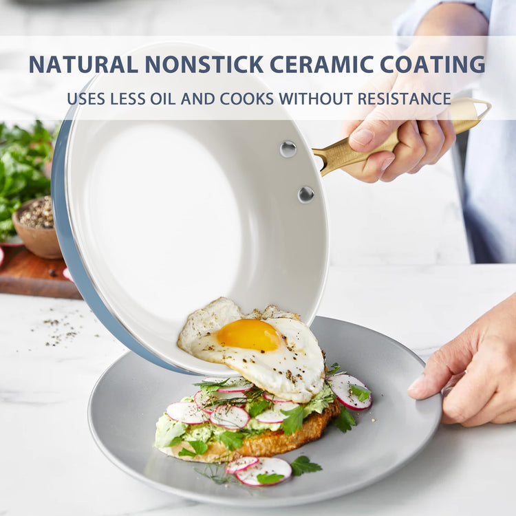 Ceramic Cookware Set 16 Pcs Oven & Dishwasher Safe