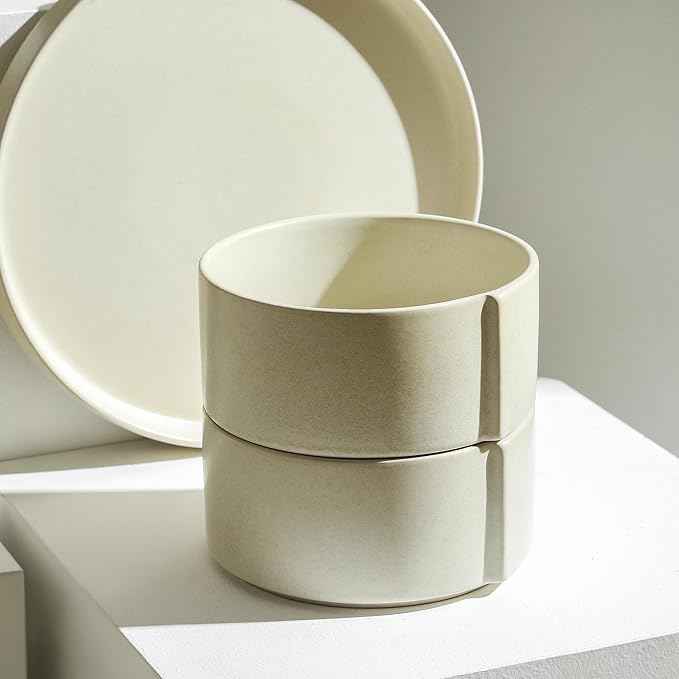 Stone Lain Bao 4-Piece Bowl Set Stoneware, Beige