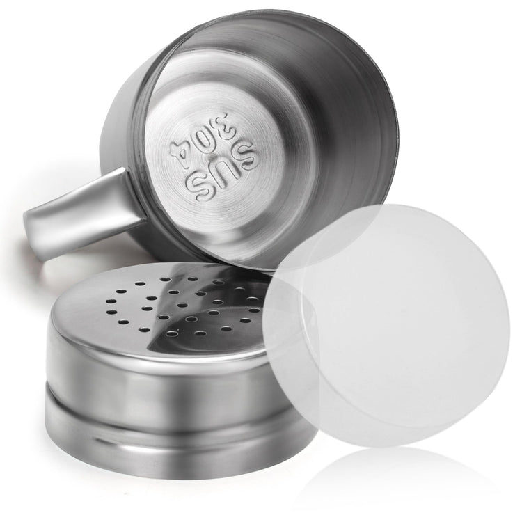 Stainless Steel Salt and Pepper Shakers Set (6 Ounce)