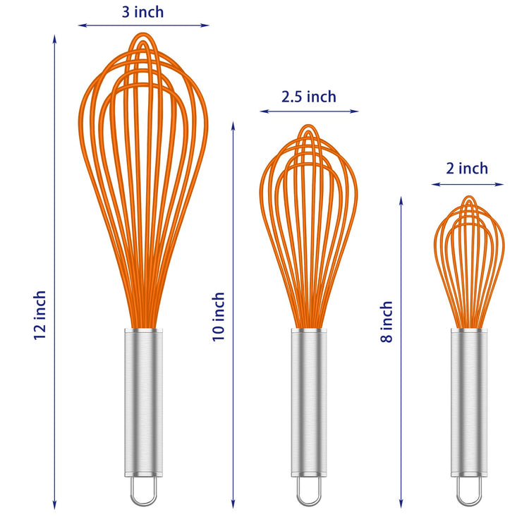 Orange Silicone Whisk Set of 3 (3 Count)