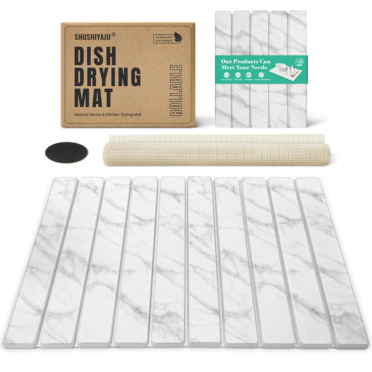 Stone Dish Drying Mat Collapsible Diatomaceous Earth Absorbent Mat Quick Dish Drying Pad Dish Rack Pad Match Any Counterto Multiple Usage for Kitchen