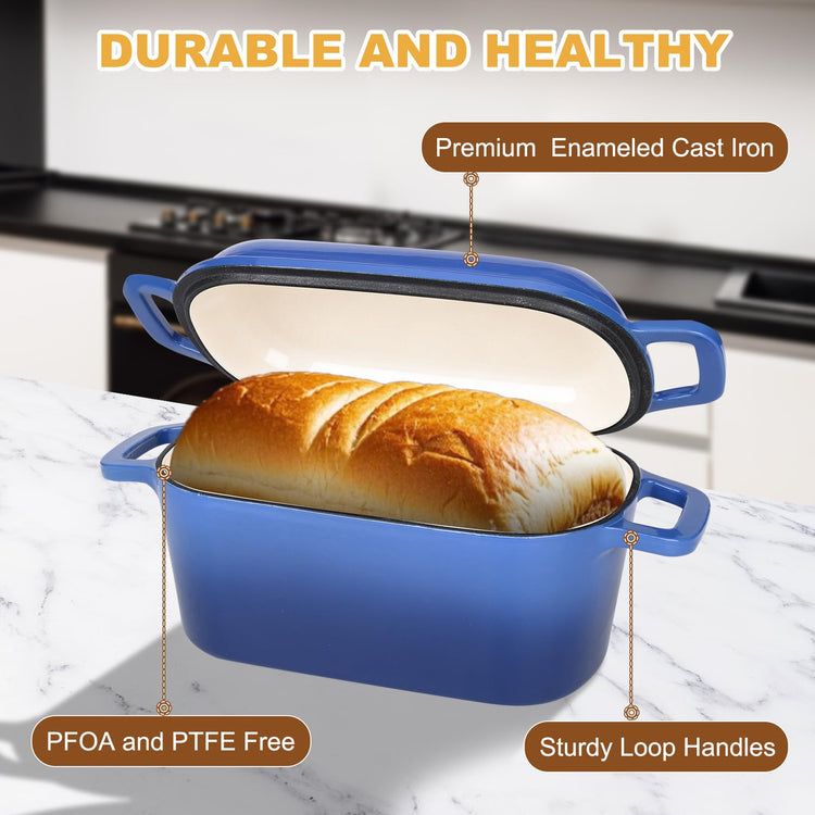 Enameled Dutch Oven for Sourdough Bread Baking