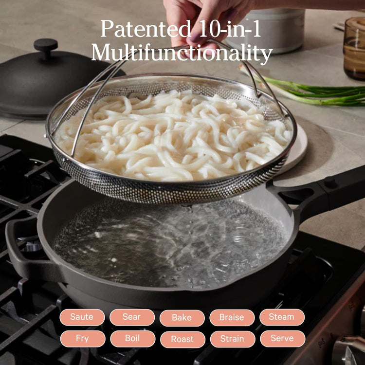 Our Place Always Pan 2.0-10.5” (2.6 Qt) Nonstick, Toxin-Free Ceramic Cookware | Patented 10-in-1 Aluminum Frying & Sauté Pan | Safe for Oven, Induction & All Cooktops up to 450°F | Char - Nestoria