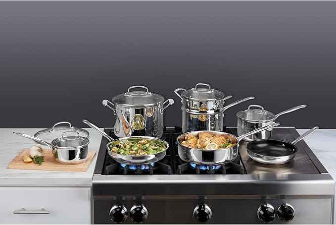Cuisinart Chef's Classic Stainless Cookware 13-Piece Set, 77-13