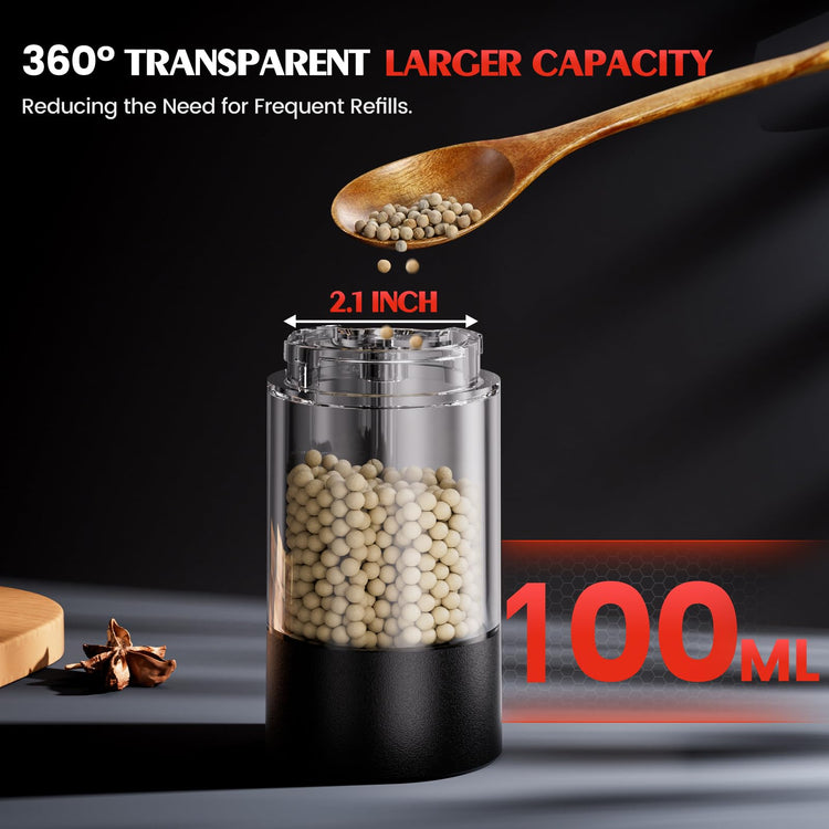 Electric Salt and Pepper Grinder Set Automatic Grinder for Kitchen Battery Pepper Mill Shakers Adjustable Coarseness Upgraded Larger Capacity with Led Gifts for Mom