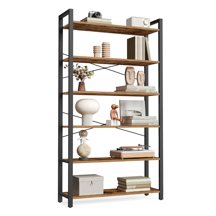 6 Tier Bookshelf with Steel Frame