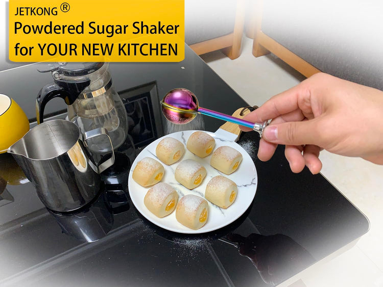 Powdered Sugar Shaker Duster Flour Dispenser Shaker with 18