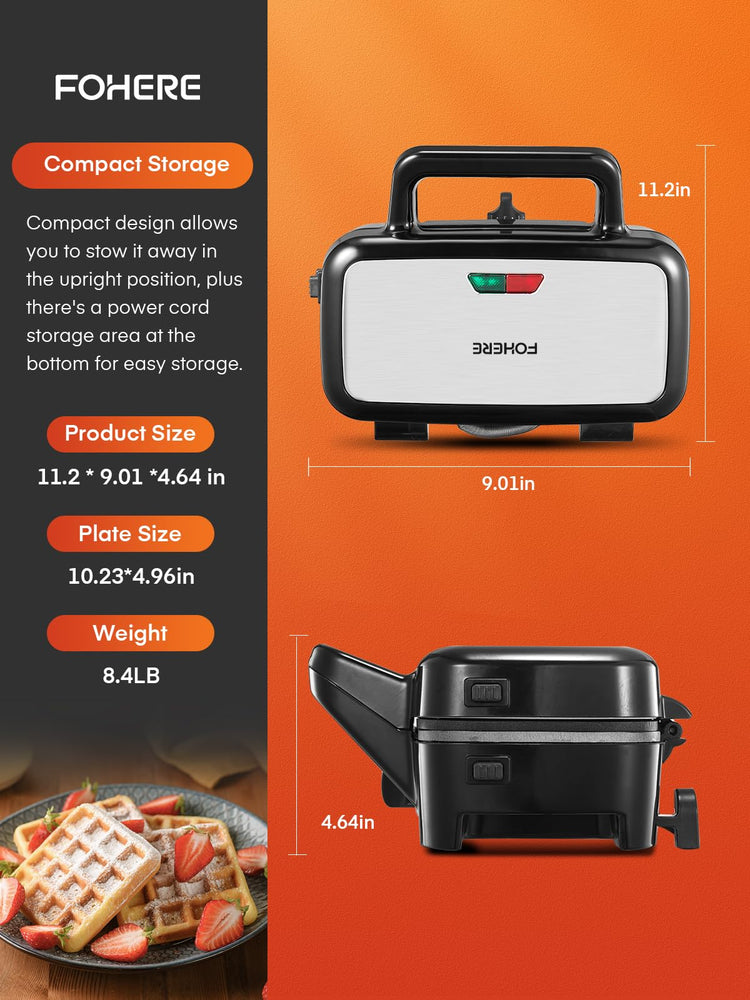 Waffle Maker 3 in 1 with Removable Non