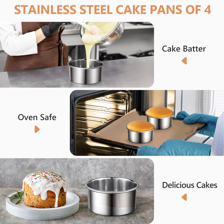 4 Inch Cake Pan Set of 4 (4 Count)