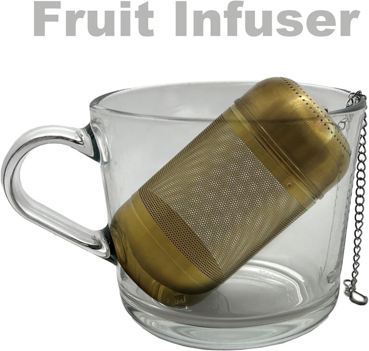 316 Stainless Steel Ion-Plated Fruit Infuser Insert &Tea Infuser for Loose Leaf,Compatible with Stanley,Hydro Flask,Iron Flask, Takeya,ThermoFlask,Reusable Filter for Herbs, Lemon, Cucumber