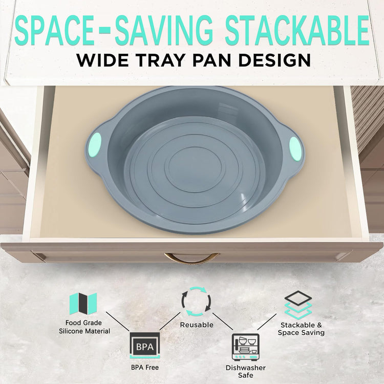 9 Inch Silicone Round Cake Pans (2 Count)