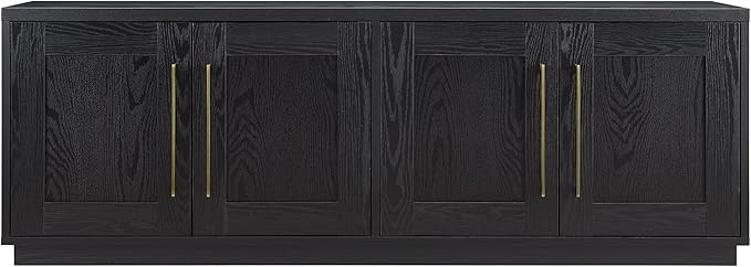 Henn&Hart Tillman Rectangular TV Stand for TV's up to 80" in Black Grain | Rectangular, for TV's, in Black Grain