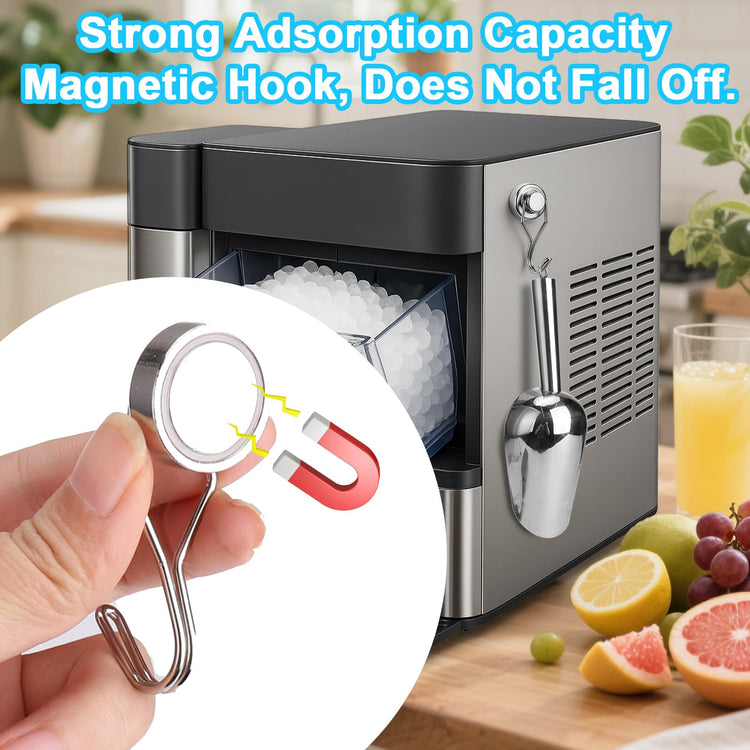 Stainless Steel Ice Scoop for Freezer with Magnetic Hook