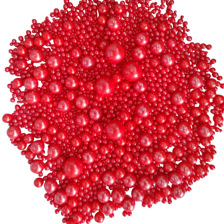 Edible Red Sugar Pearls Candy Sprinkles 120G (4.23 Ounce)