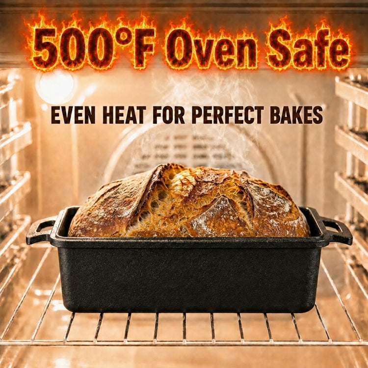 9×5 Inch Cast Iron Loaf Pan with Lid