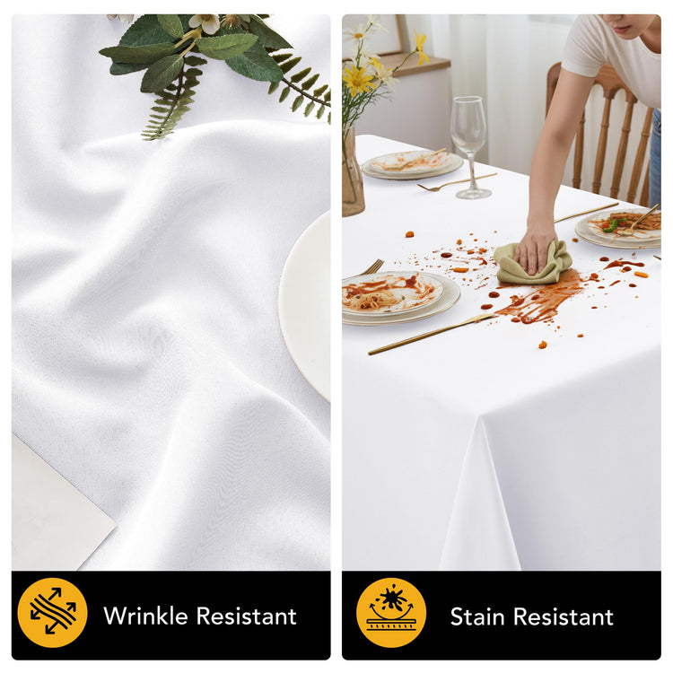 6 Pack White Tablecloths for Square Tables (6 Count)