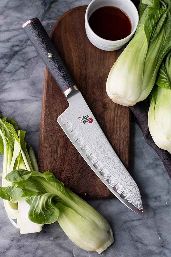 MIYABI Kaizen 7-inch Hollow Edge Rocking Santoku Knife