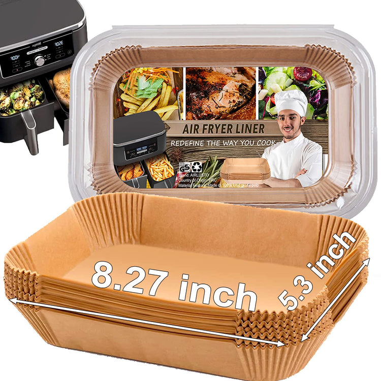 Air Fryer Liner Rectangular for Ninja Foodi Dual Basket 8QT 10QT